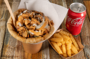 Chef Special Chicken Souvlaki +Fries+ Can