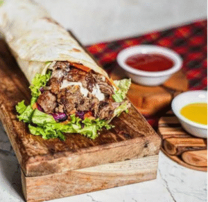 Thin Lamb kebab wrap